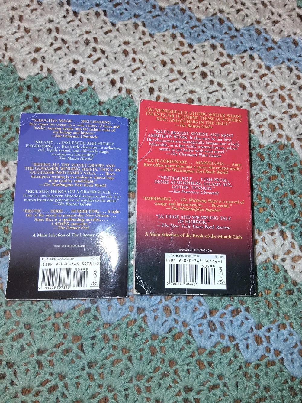 Paperback Book Set - The Witching Hour & Lasher - Black/Red/Purple Covers